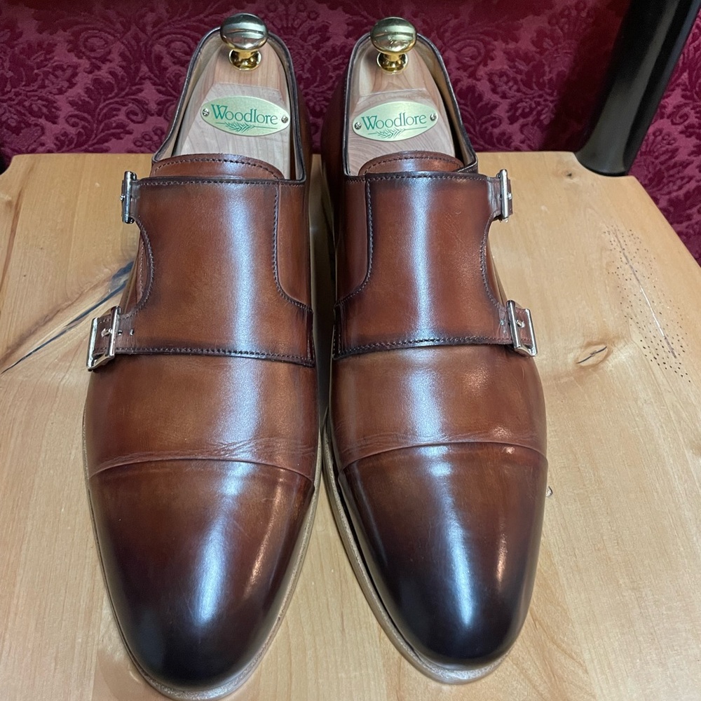 Men’s Size 10 Ace Marks dress shoes, leather, double monk strap Never Been Worn